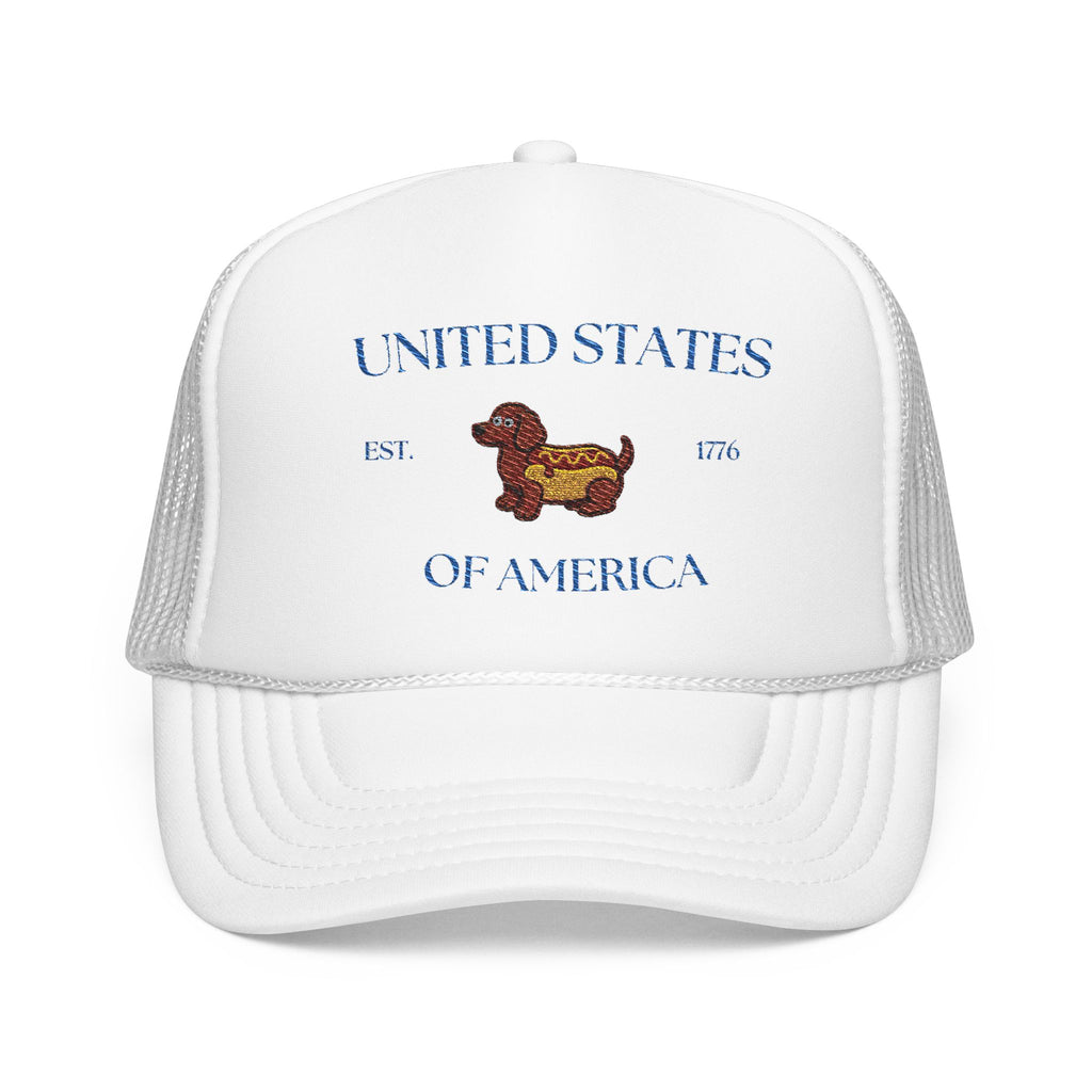 USA HotDoggo Hat  - Blue Font Patriotic Foam Cap