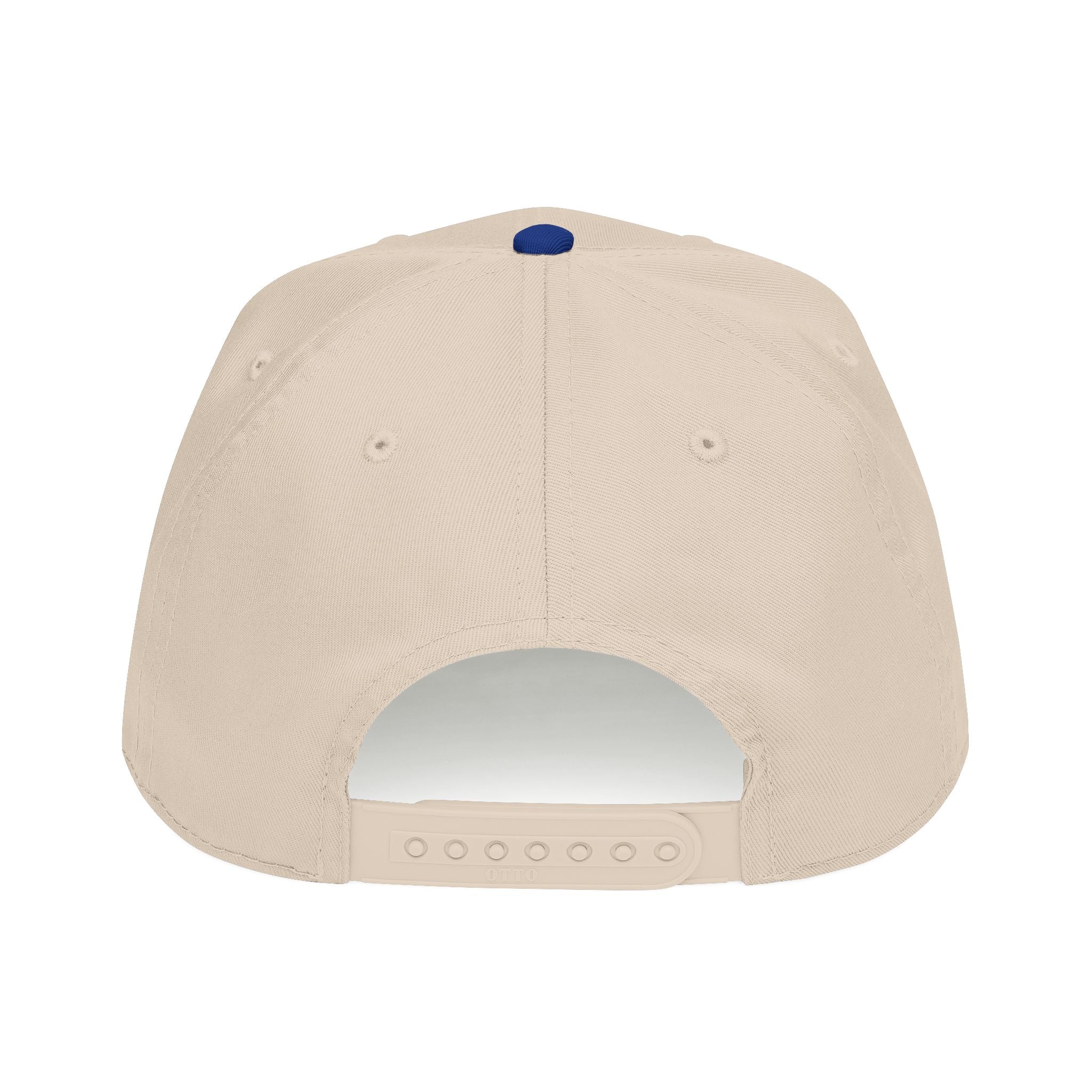 Red, White & Blonde - Blue Font Mid Profile Baseball Cap