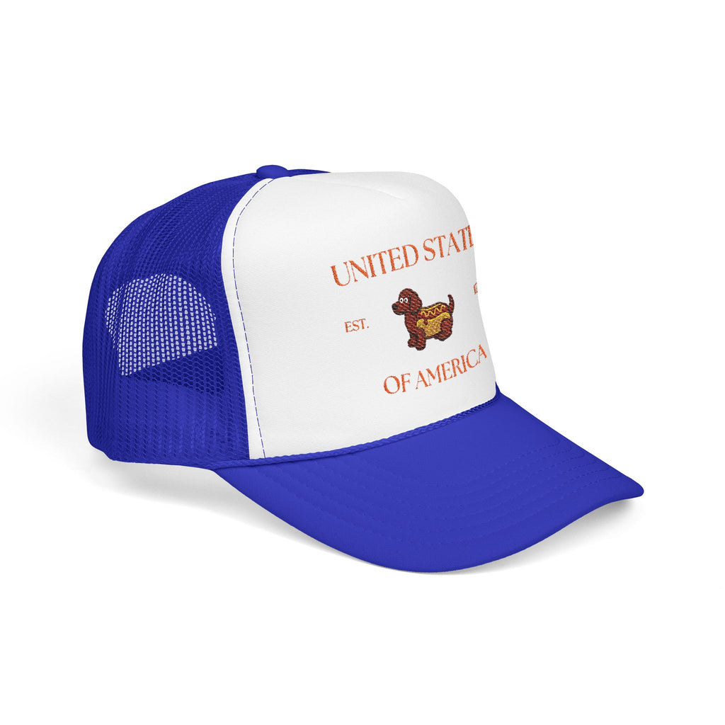USA HotDoggo Hat  - Red Font Patriotic Foam Cap