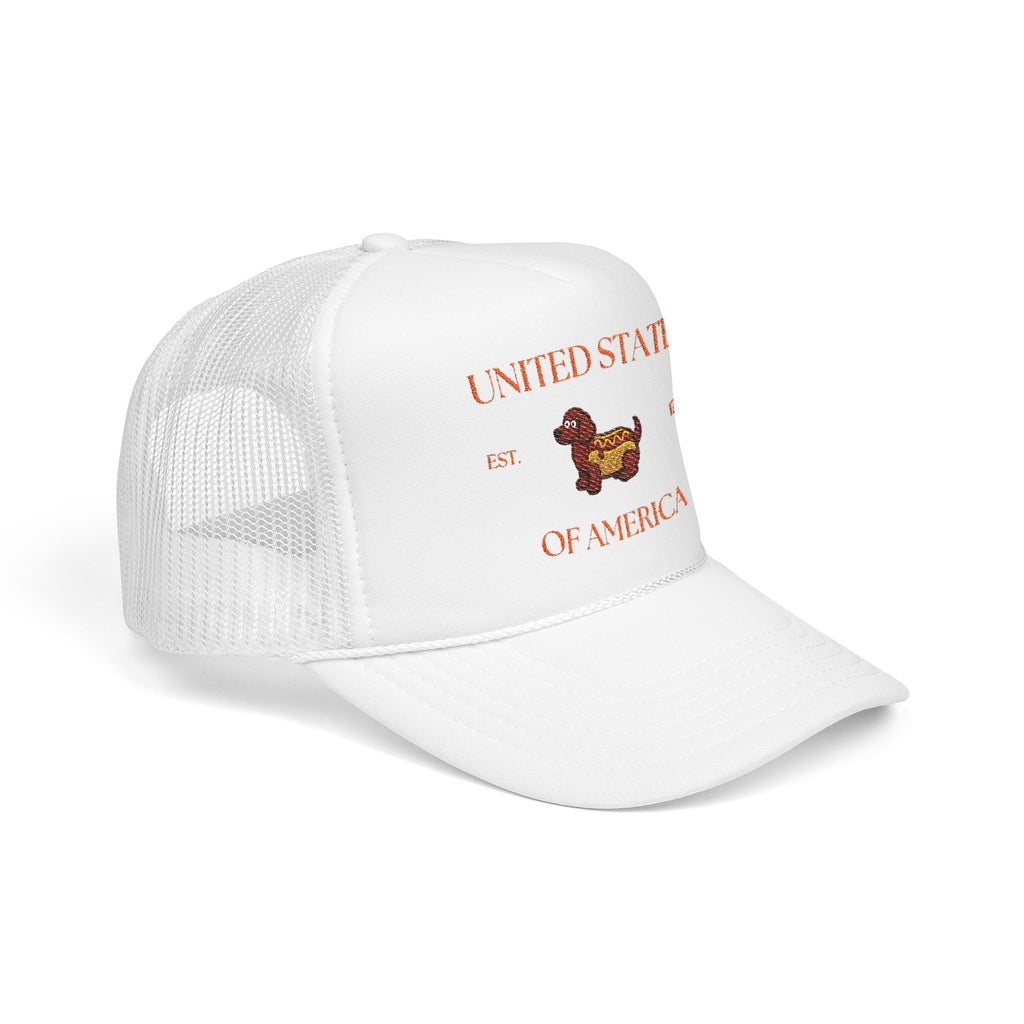 USA HotDoggo Hat  - Red Font Patriotic Foam Cap