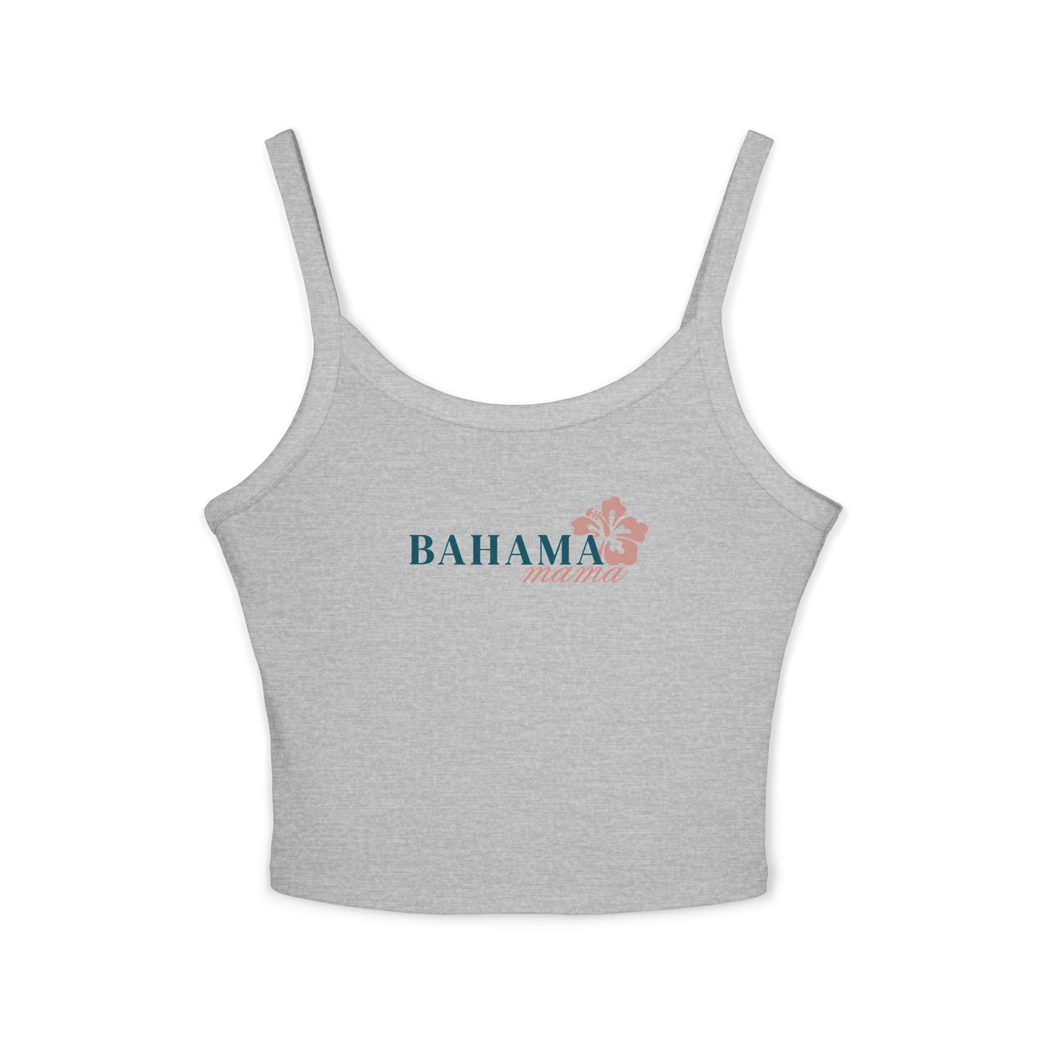 Bahama Mama Crop Tank Top – Midnight Blue & Guava Pink Spaghetti Strap Vacation Tee