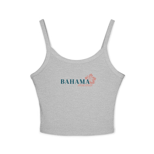 Bahama Mama Crop Tank Top – Midnight Blue & Guava Pink Spaghetti Strap Vacation Tee