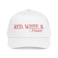 Red, White, & Blonde - Red Font Mid Profile Baseball Cap