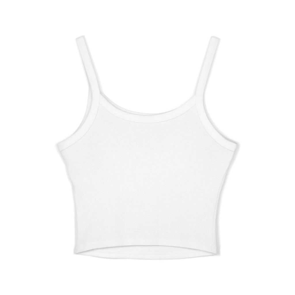 Patterned USA Flag - Blue Font Spaghetti Strap Tank Top