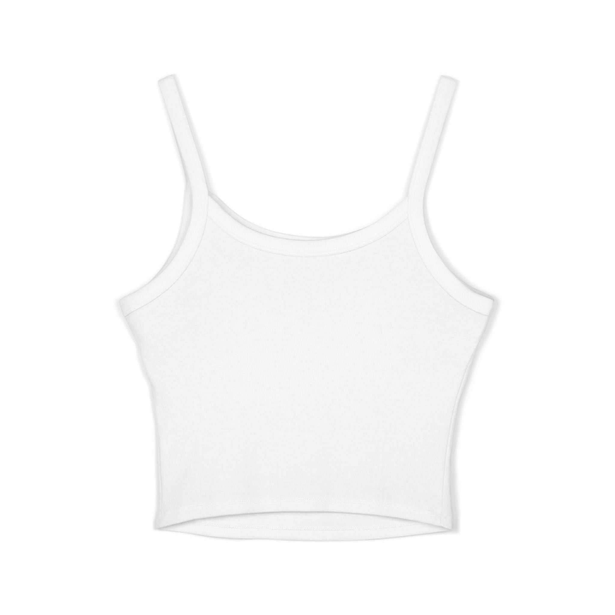 Patterned USA Flag - Blue Font Spaghetti Strap Tank Top