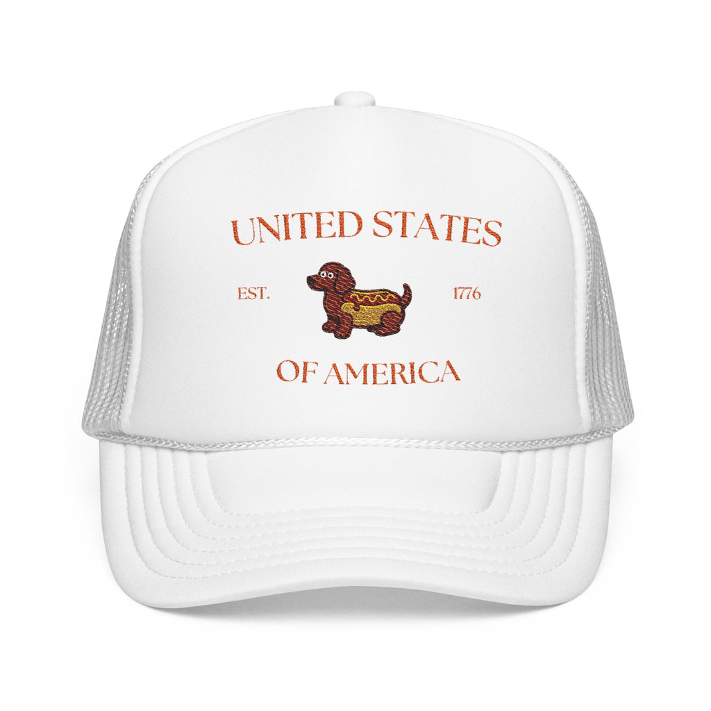 USA HotDoggo Hat  - Red Font Patriotic Foam Cap