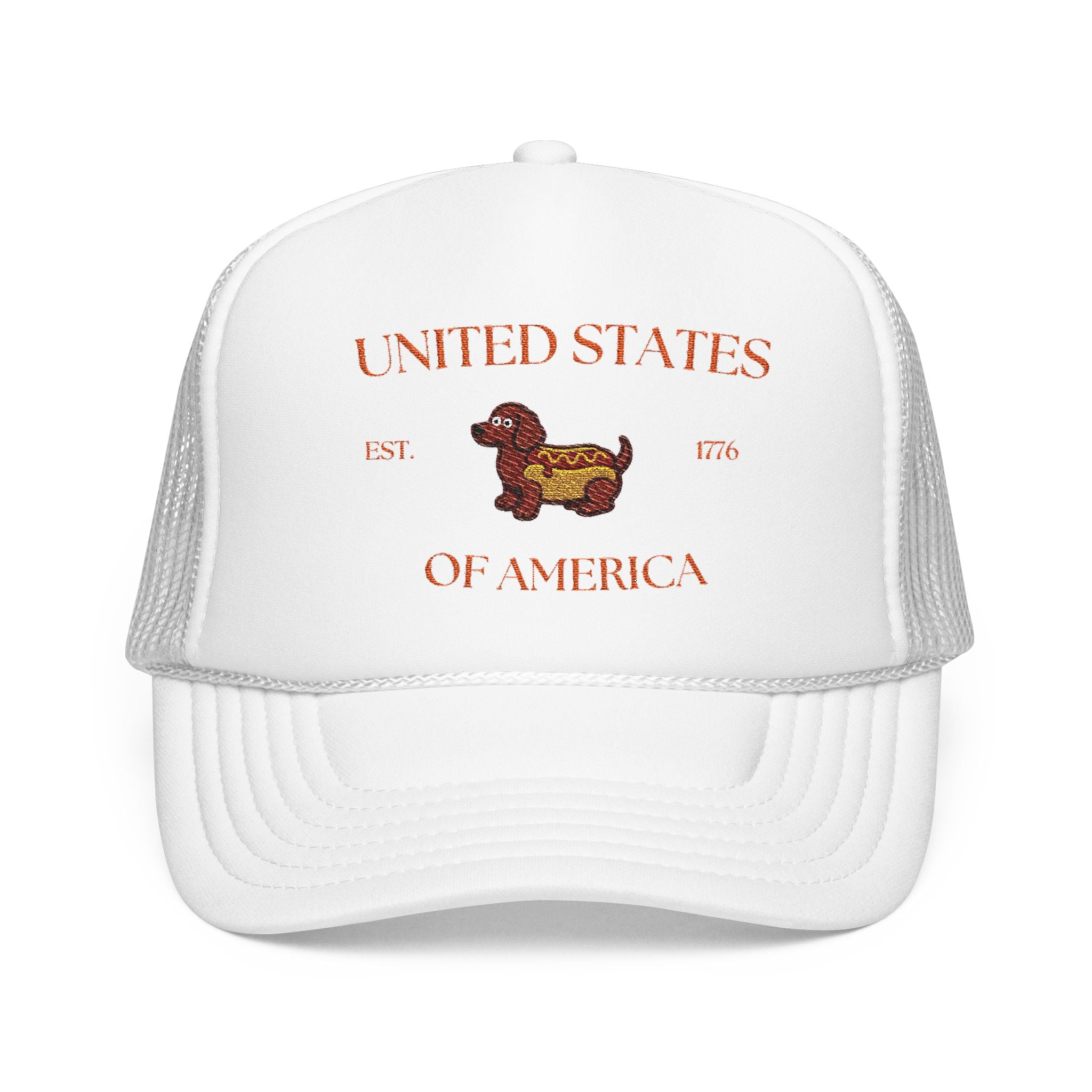 USA HotDoggo Hat  - Red Font Patriotic Foam Cap