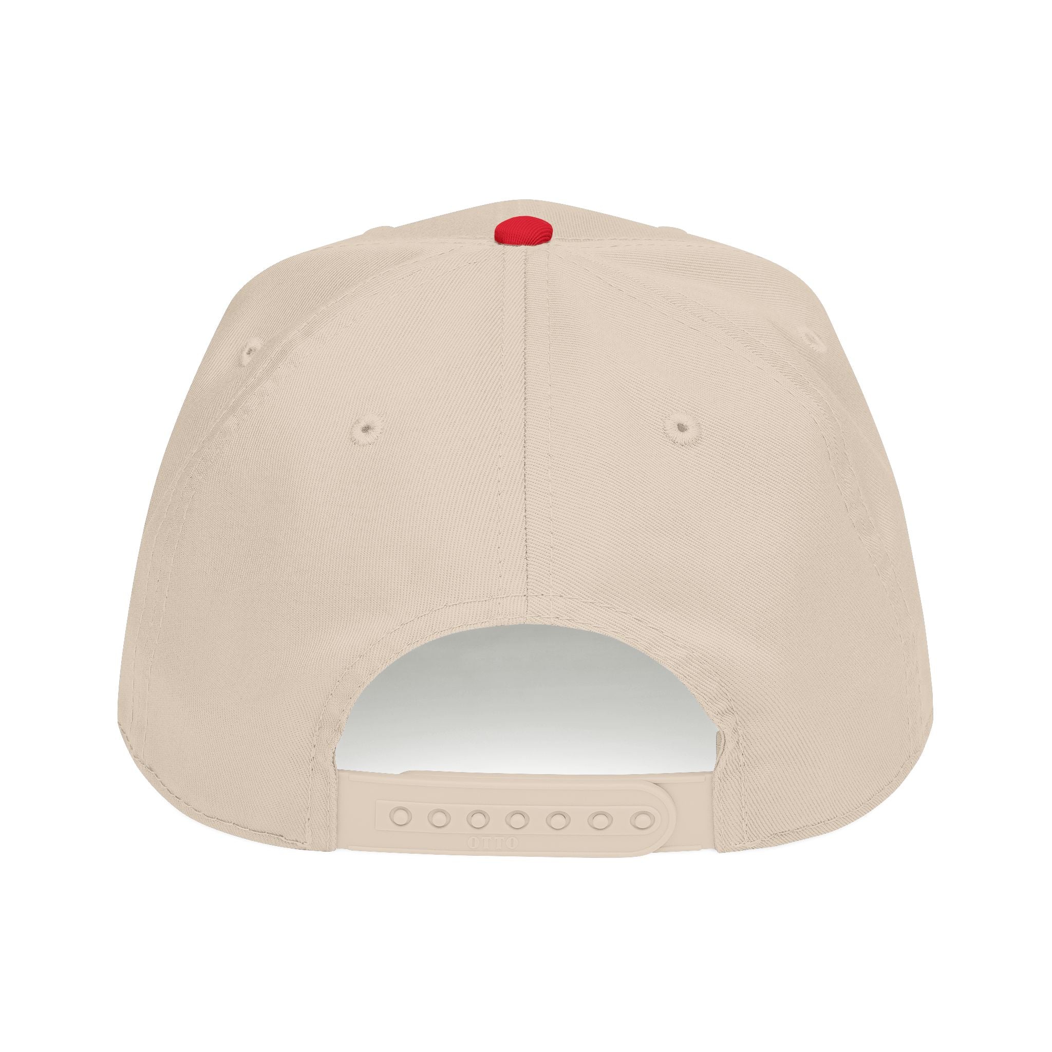 Red, White, & Brunette - Red Font Mid Profile Baseball Cap