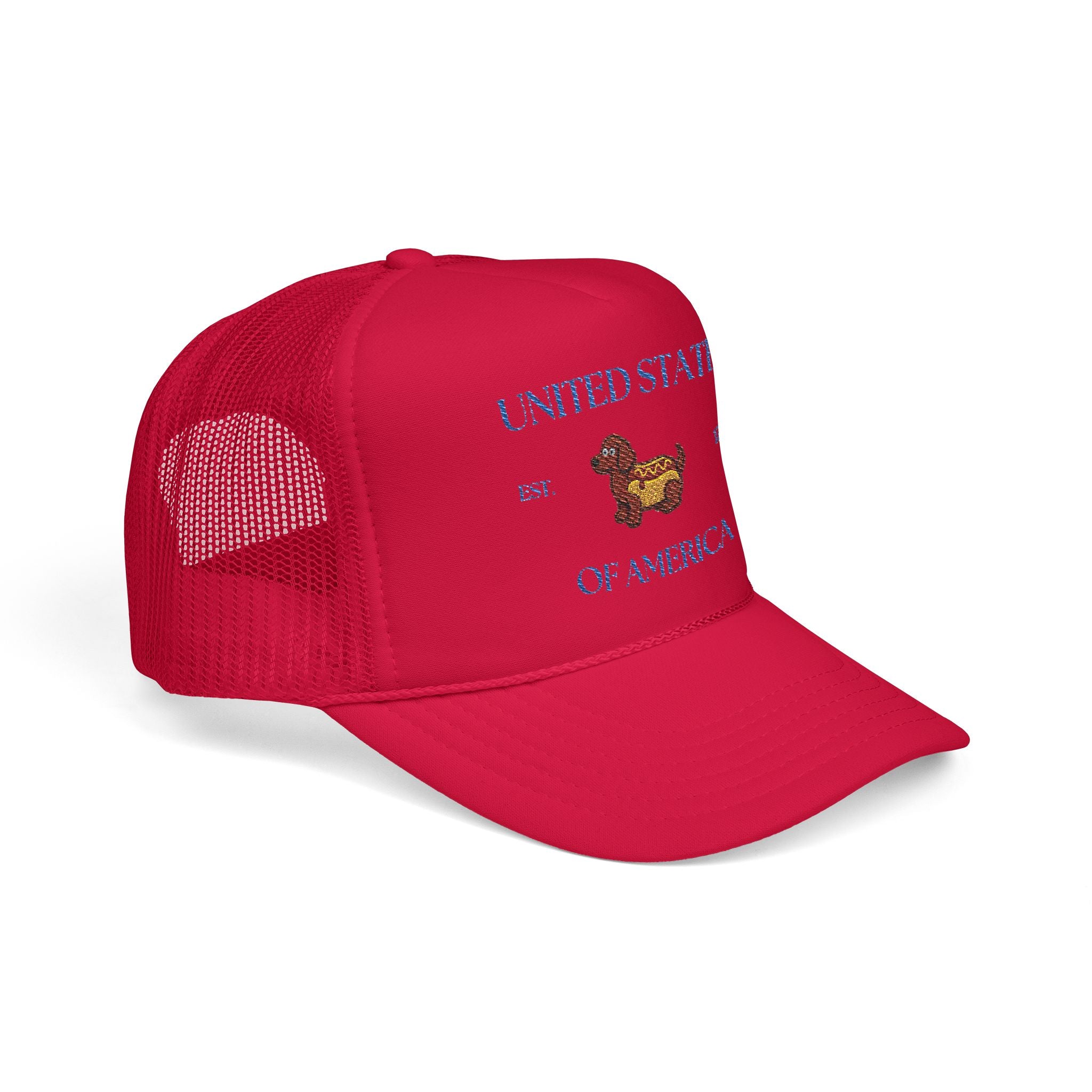 USA HotDoggo Hat  - Blue Font Patriotic Foam Cap