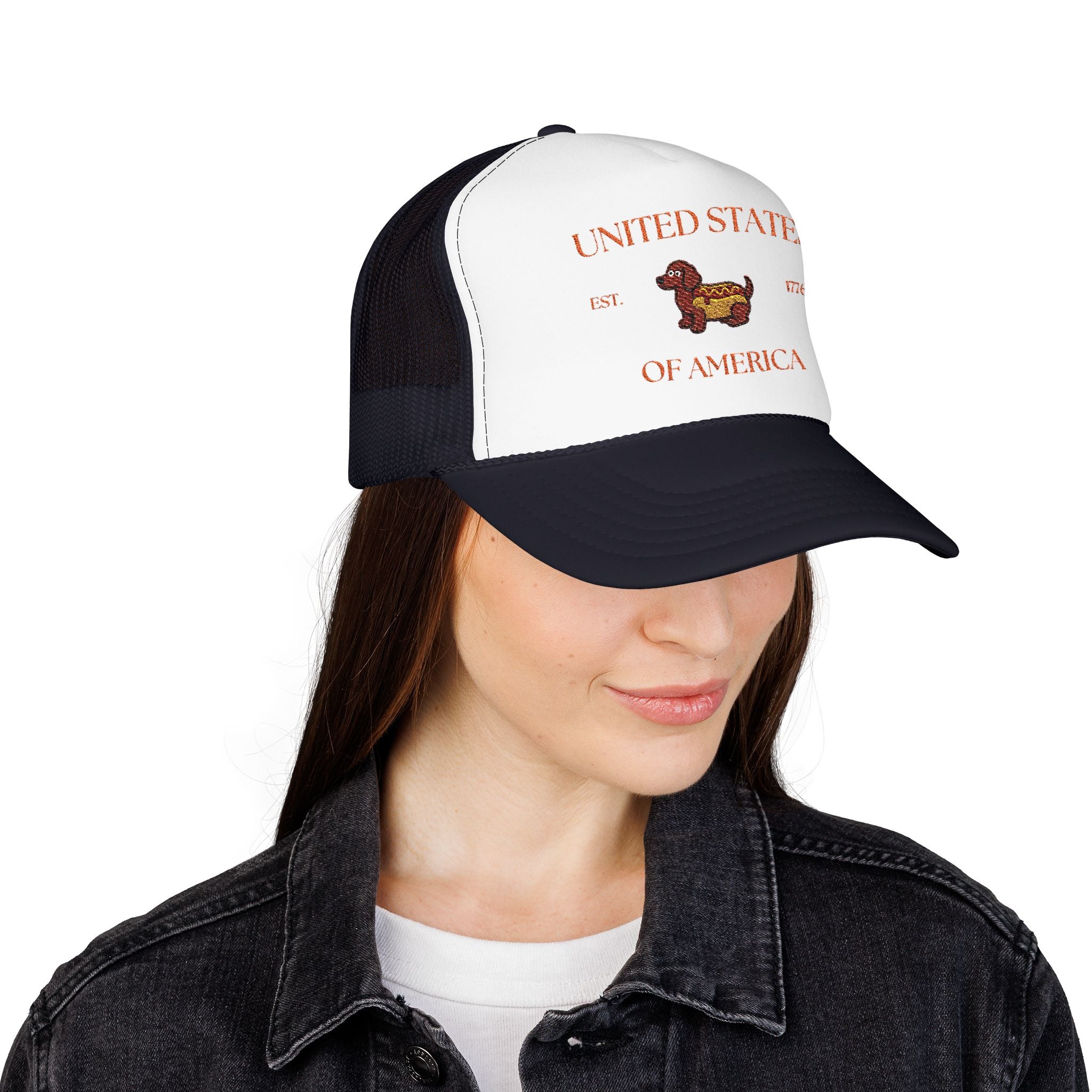 USA HotDoggo Hat  - Red Font Patriotic Foam Cap