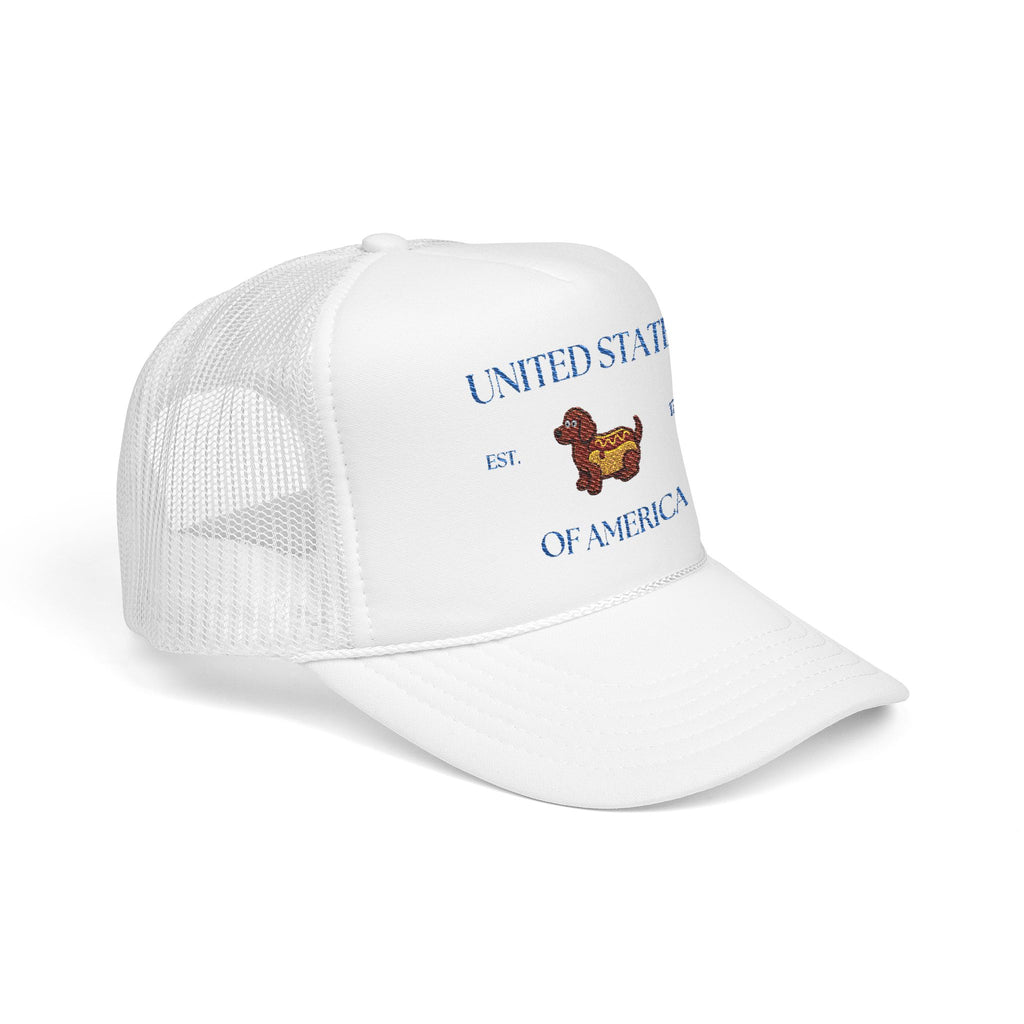 USA HotDoggo Hat  - Blue Font Patriotic Foam Cap