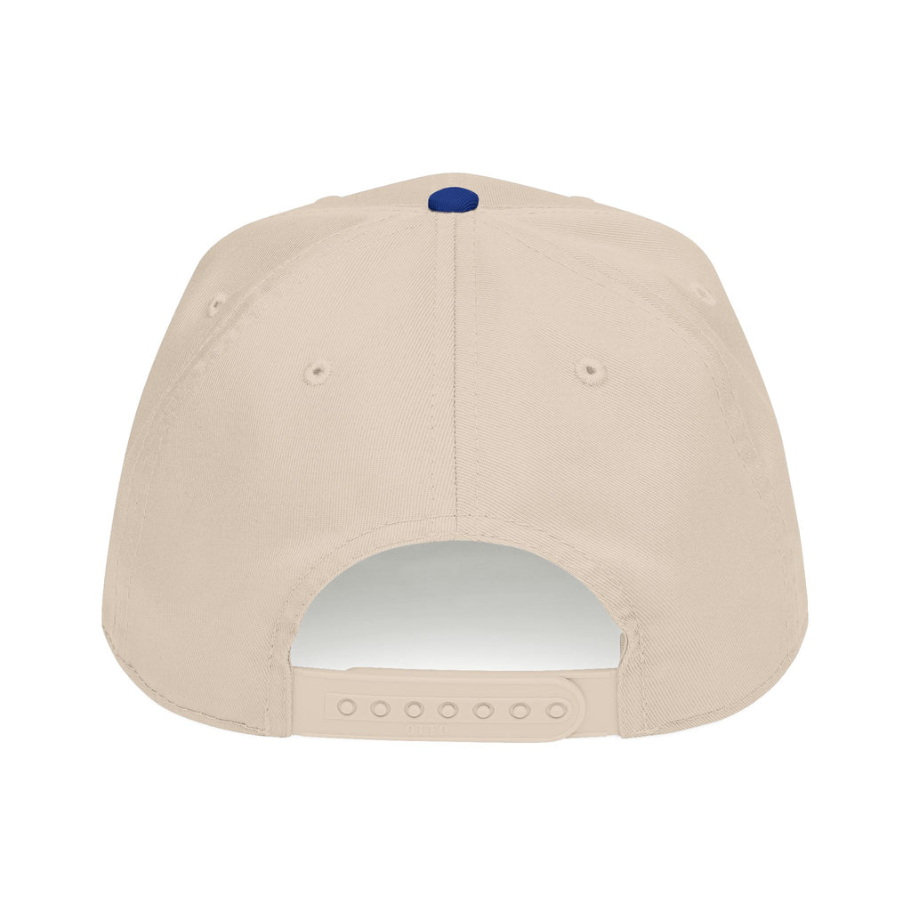 Red, White, & Brunette - Blue Font Mid Profile Baseball Cap